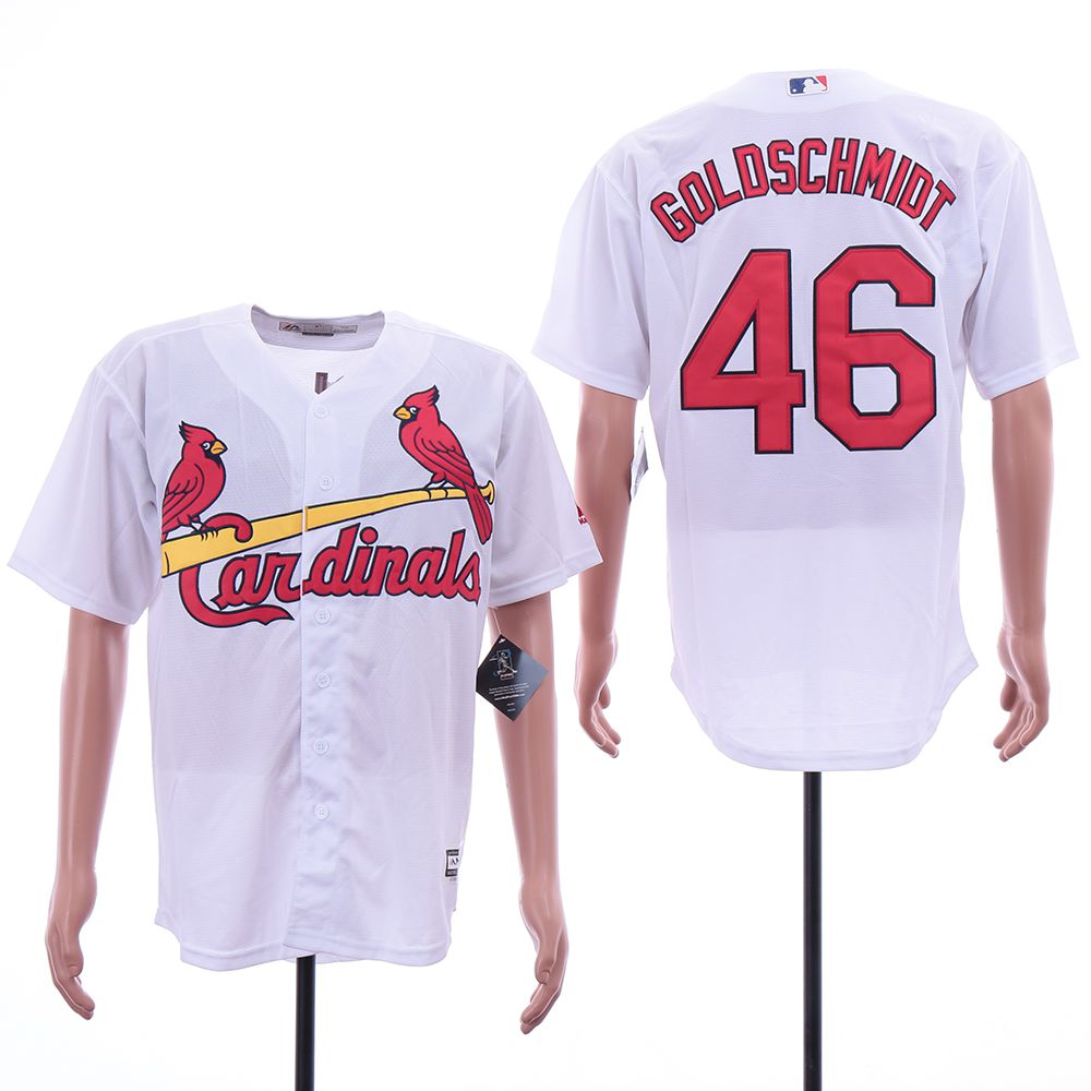 Men St.Louis Cardinals #46 Goloschmidt White Game MLB Jerseys